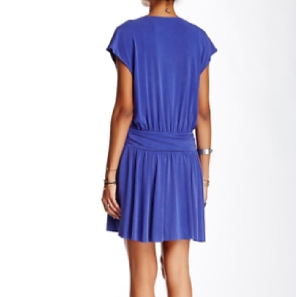 Free People Cupro Criss Cross V Cobalt Mini Dress - Picture 7 of 11